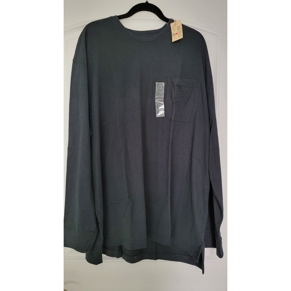 NWT Red Head T-Shirt Men's 3XL Black Cotton Long Sleeve Pocket Casual